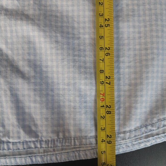 Emanuel Ungaro SZ L Light Blue & White Gingham Men's Button Up SS Shirt - Picture 12 of 12